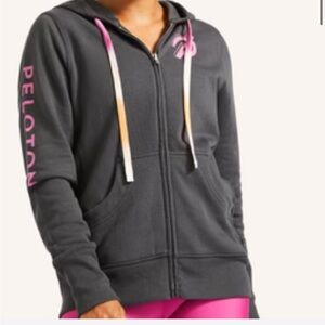NWT Peloton Gray and Pink Ultimate Fleece Zip Hoodie